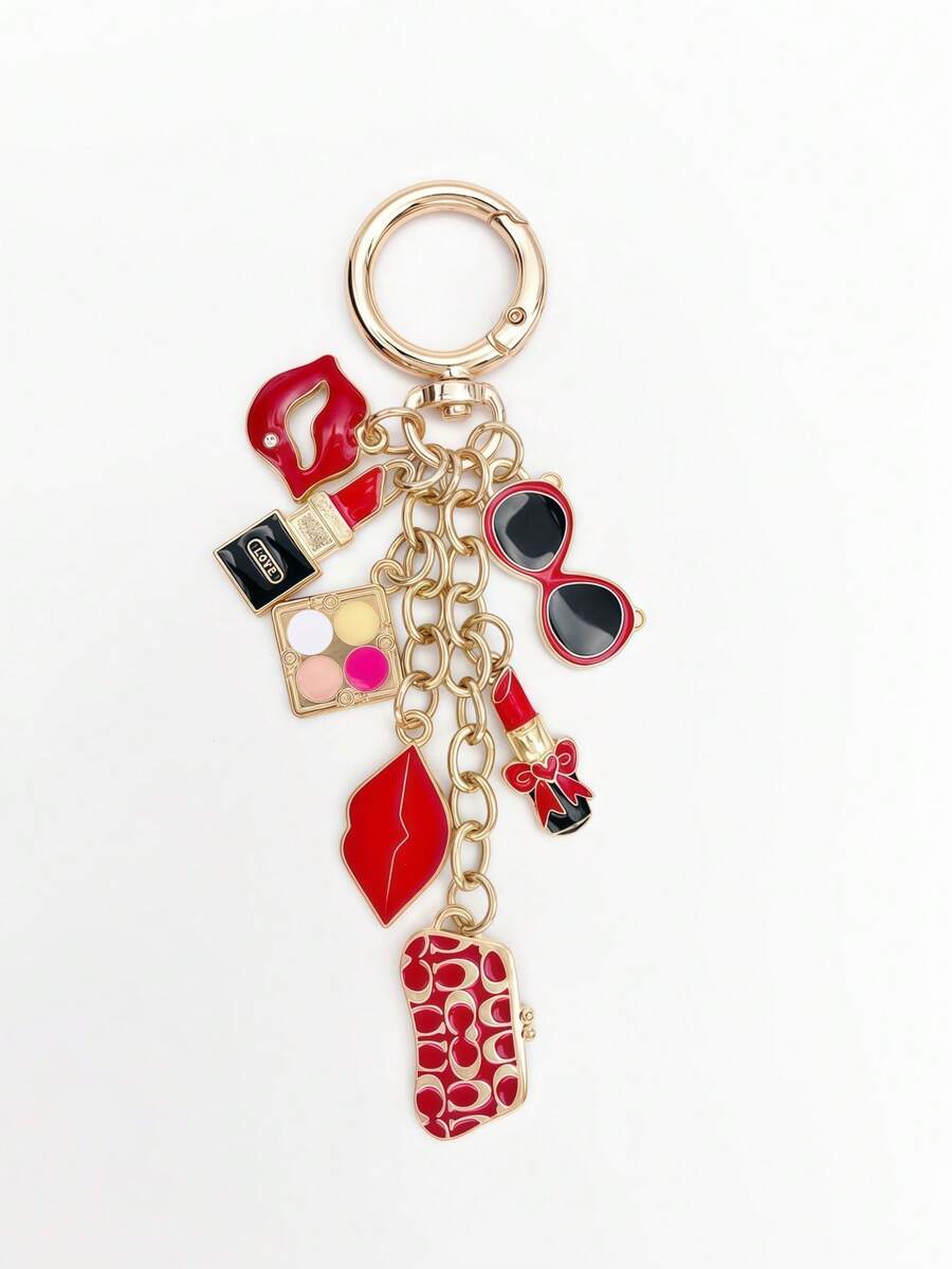 1pc Elegant Pink Bow Travel Keychain Pendant