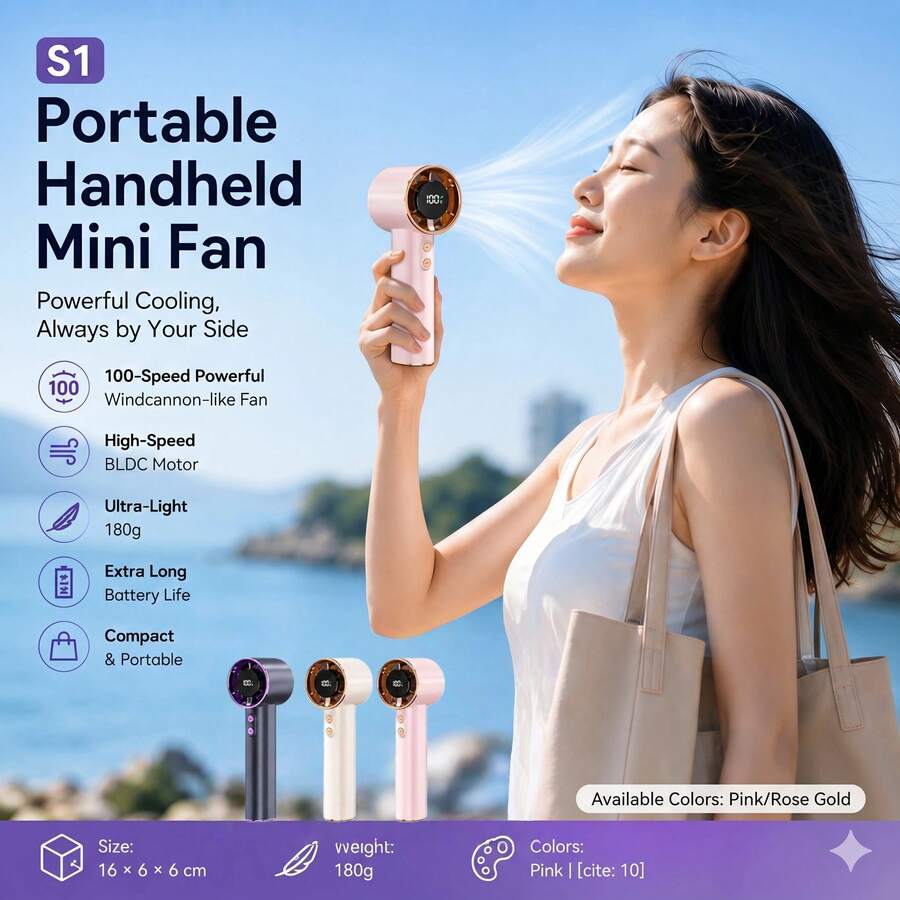 Champagne Summer Portable Handheld Mini Fan