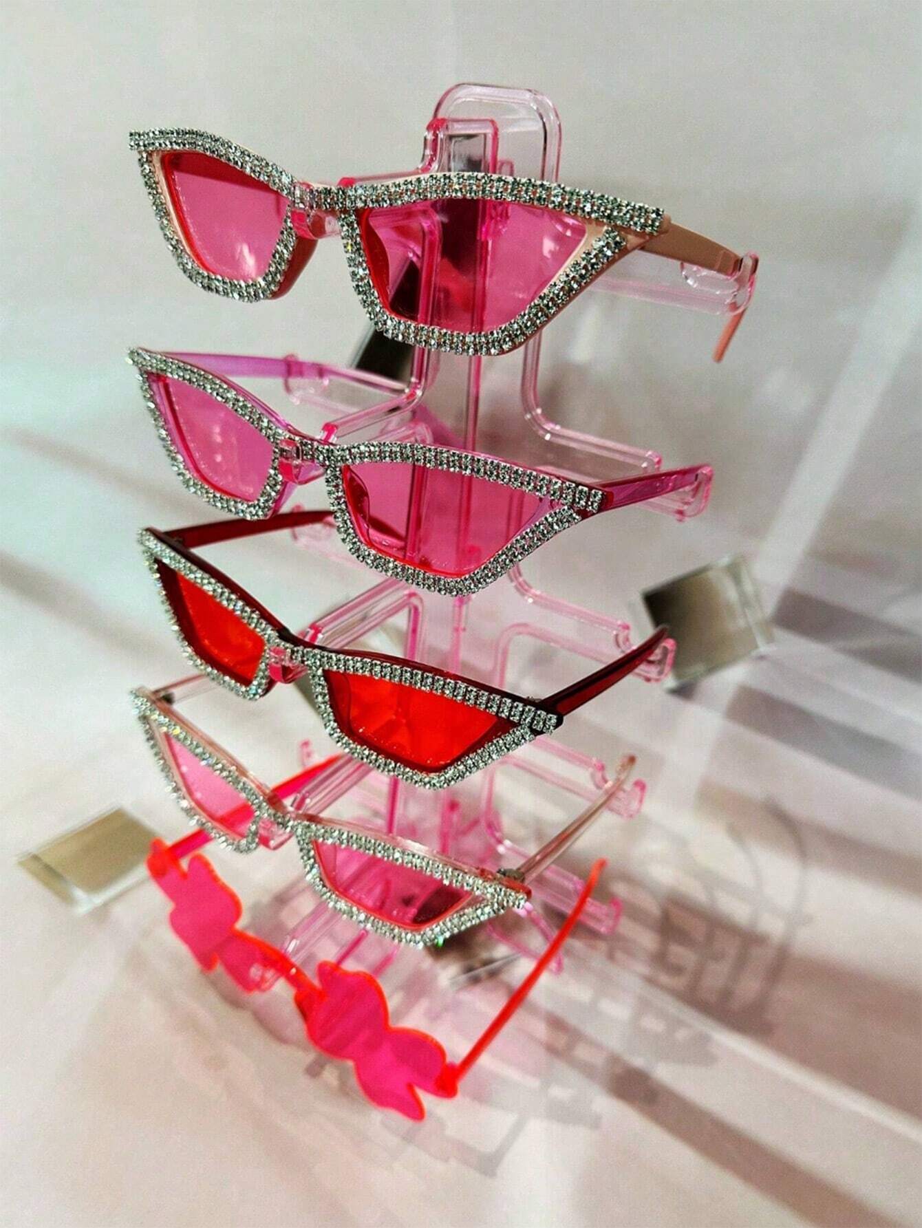 Pink Eyeglasses Storage Display Rack