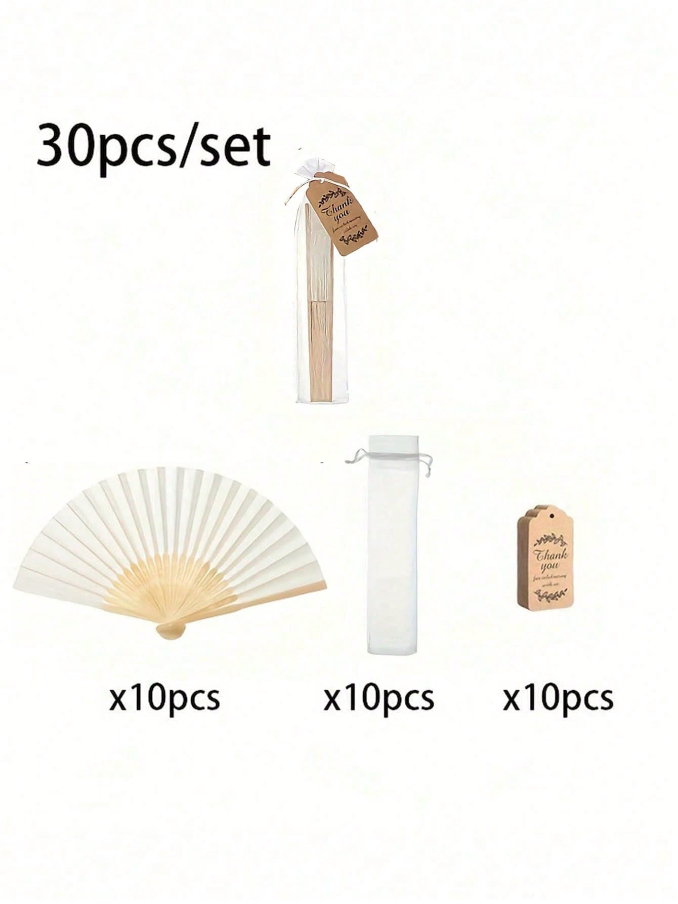 Elegant Wedding Folding Fan Set