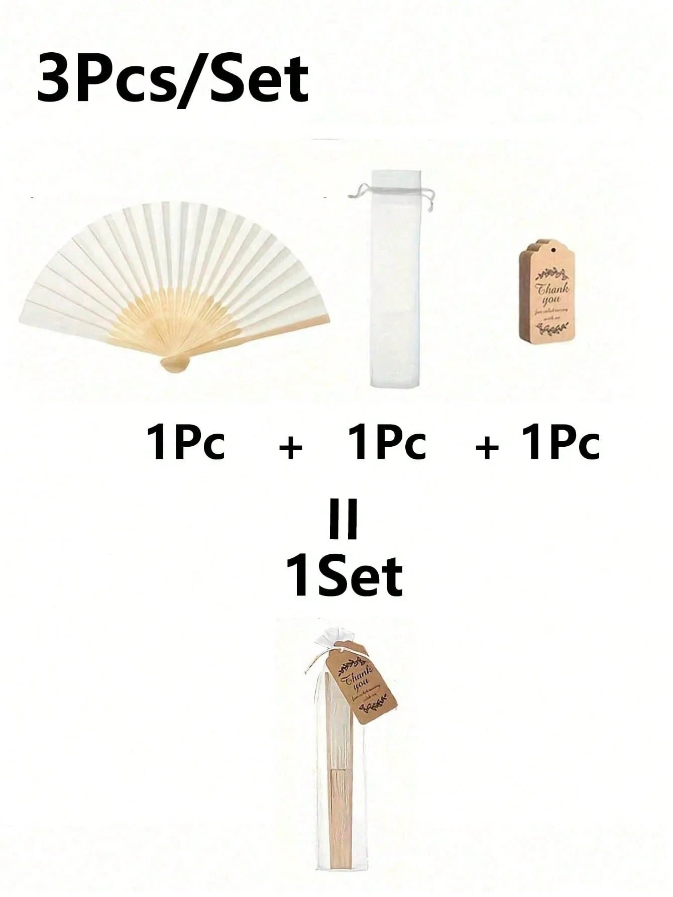 Elegant Wedding Folding Fan Set