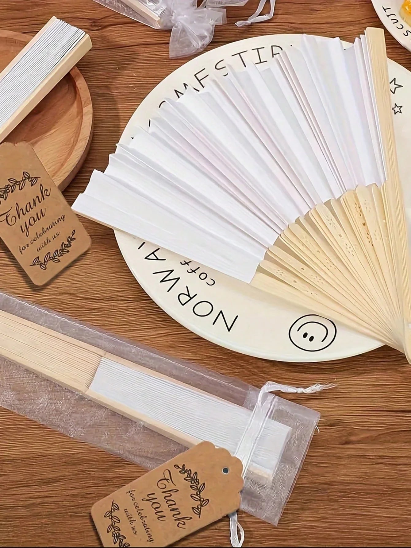 Elegant Wedding Folding Fan Set