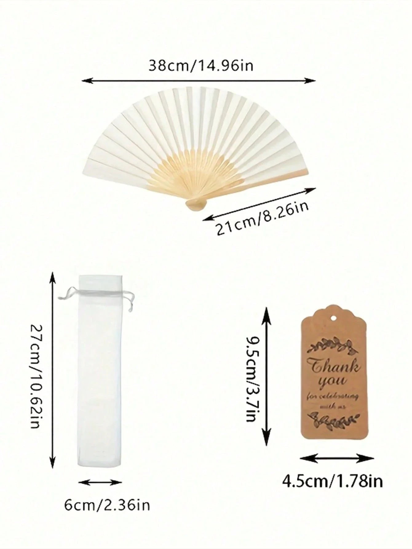 Elegant Wedding Folding Fan Set