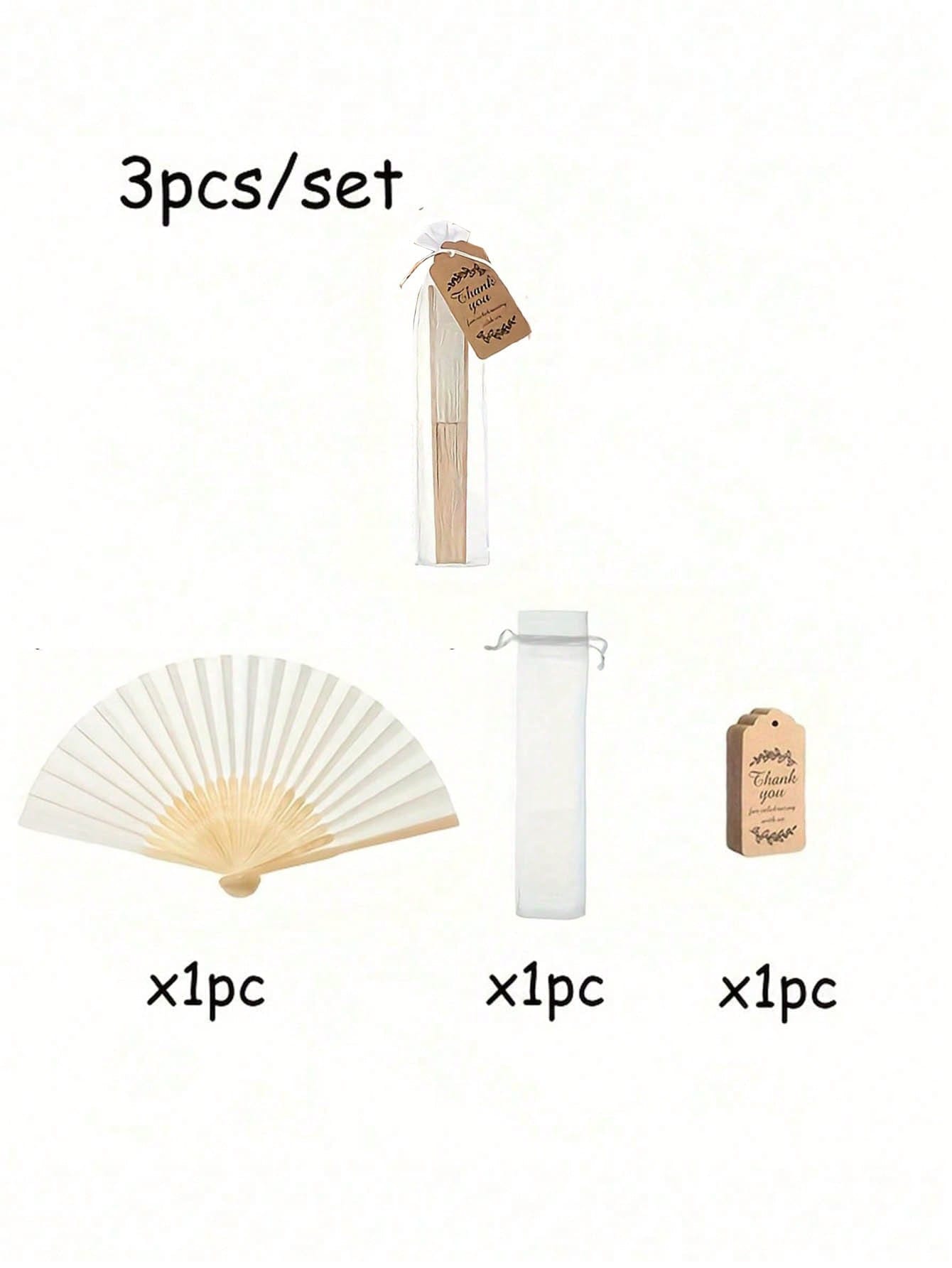 Elegant Wedding Folding Fan Set