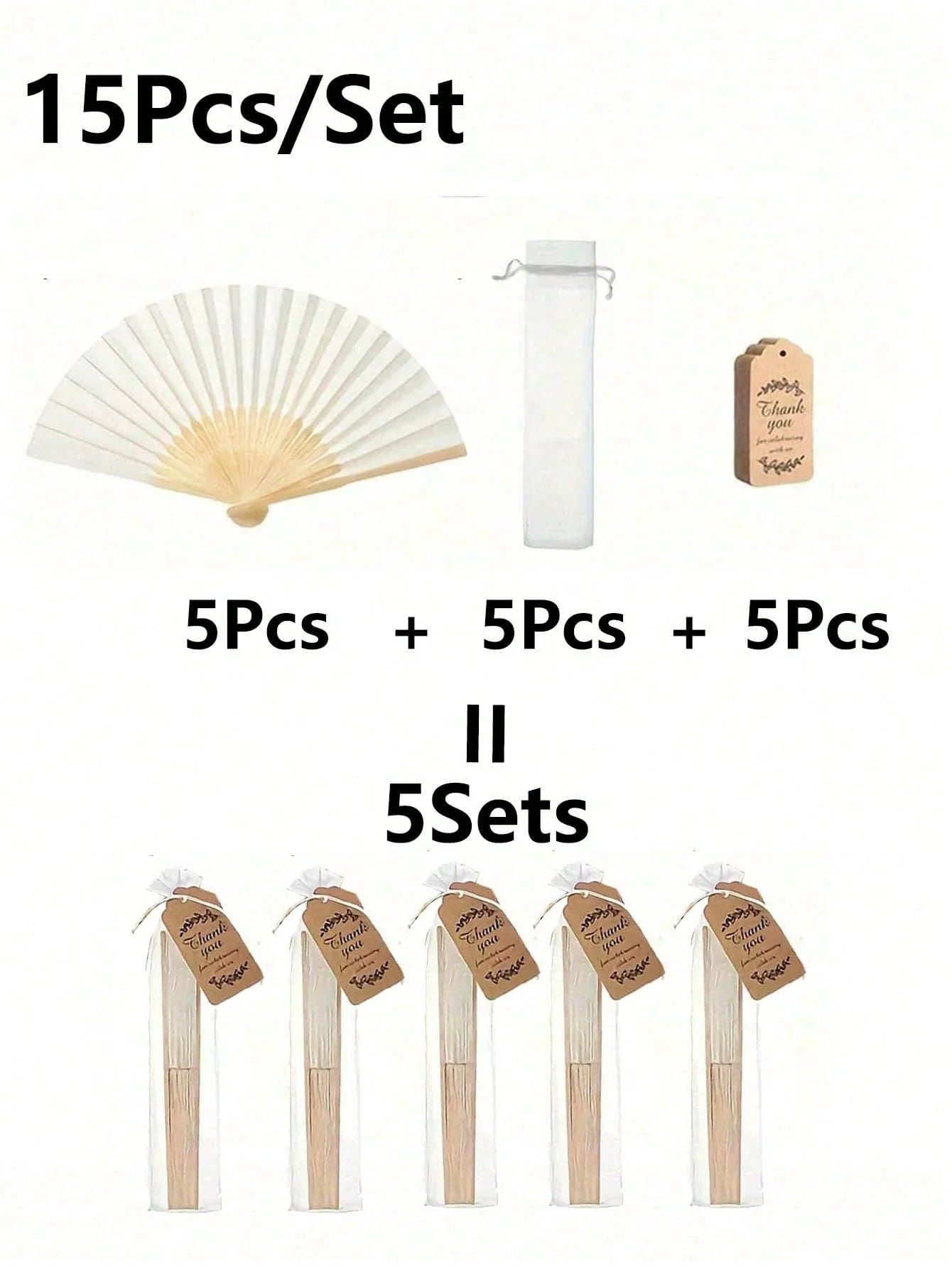Elegant Wedding Folding Fan Set