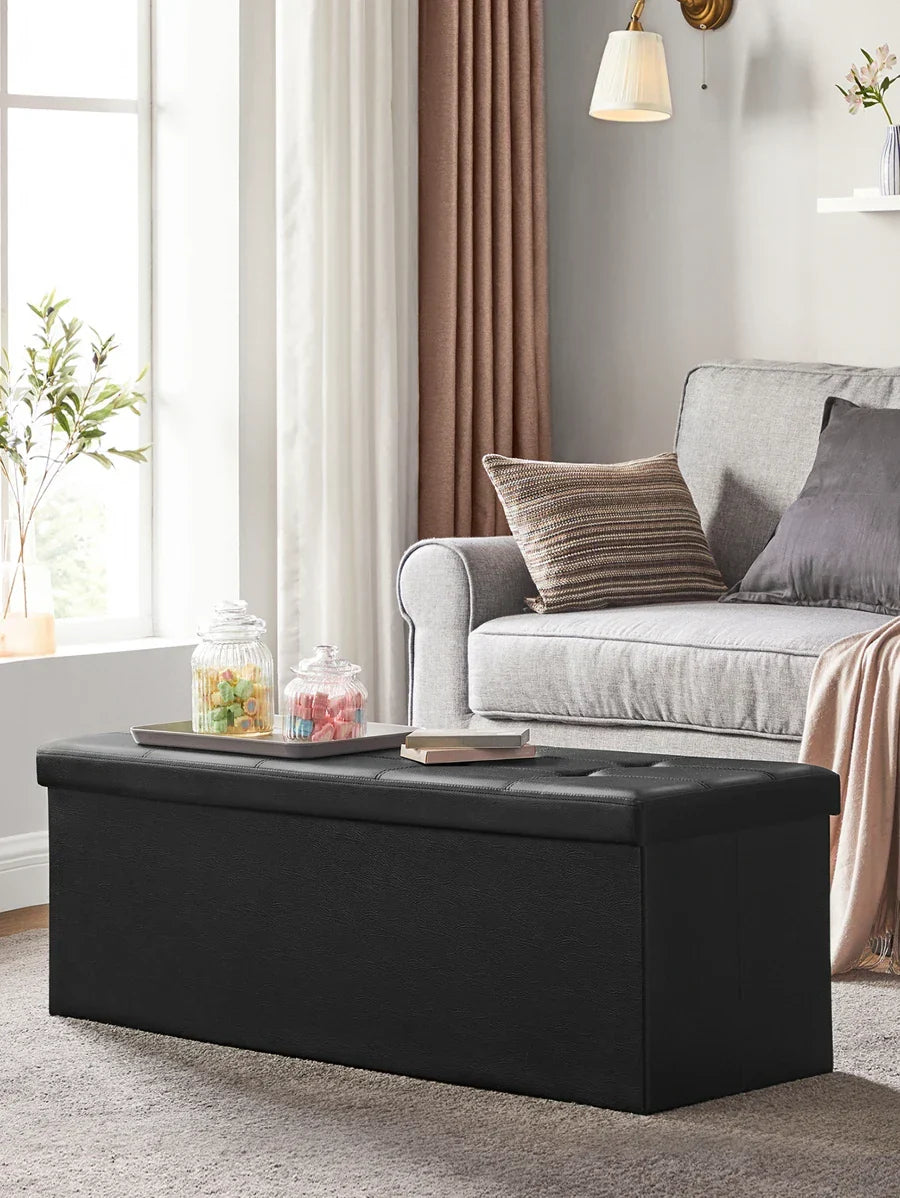SONGMICS 43 Inches Folding Storage Ottoman Bench Storage