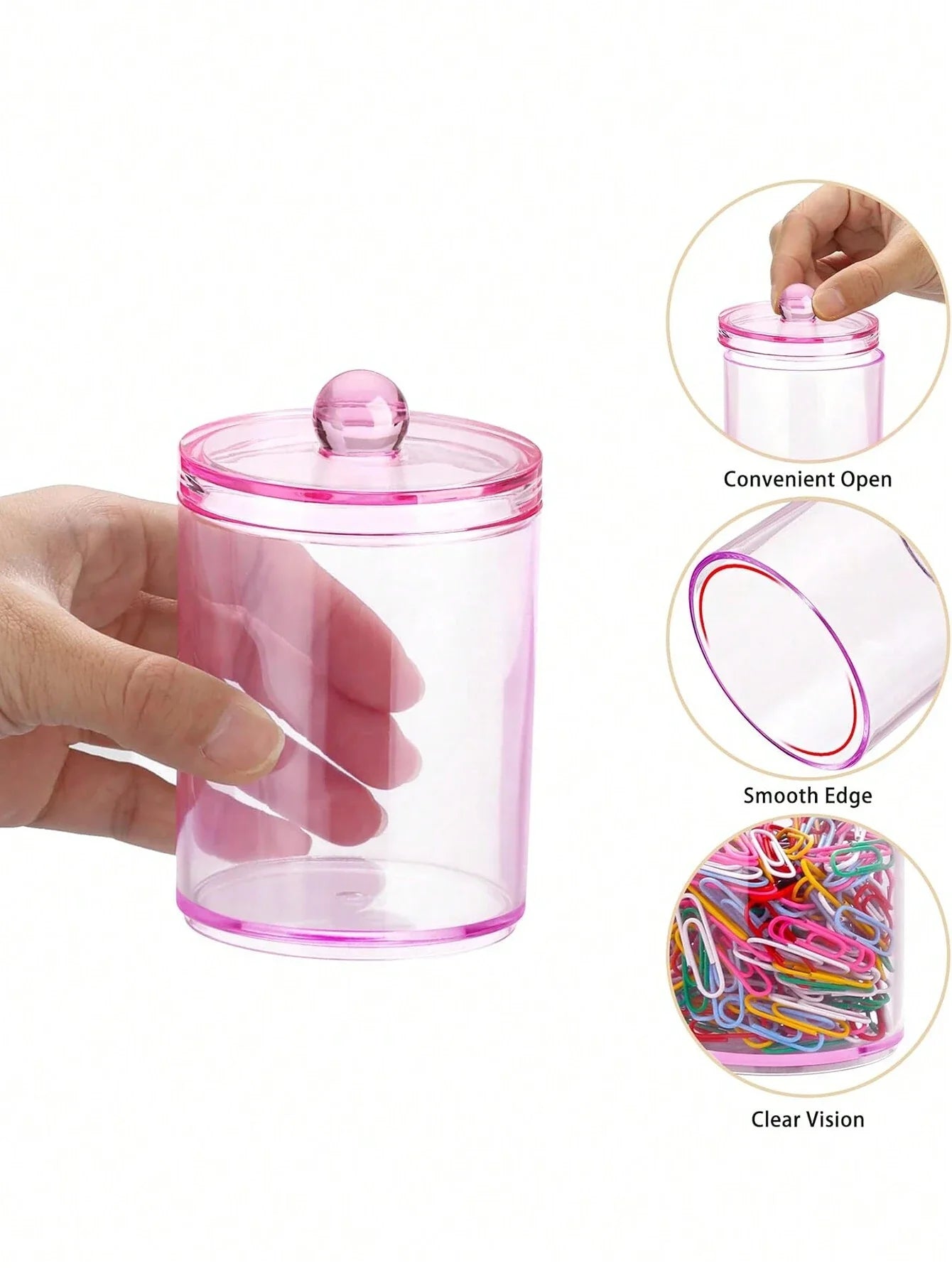 Clear Bathroom Storage Organizer Jars Set