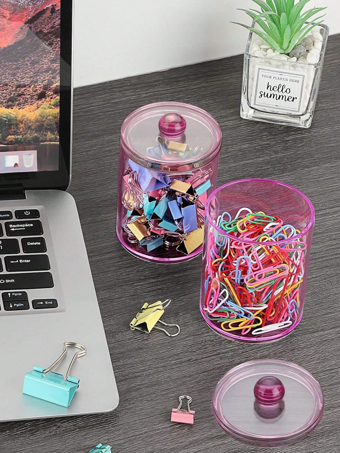 Clear Bathroom Storage Organizer Jars Set