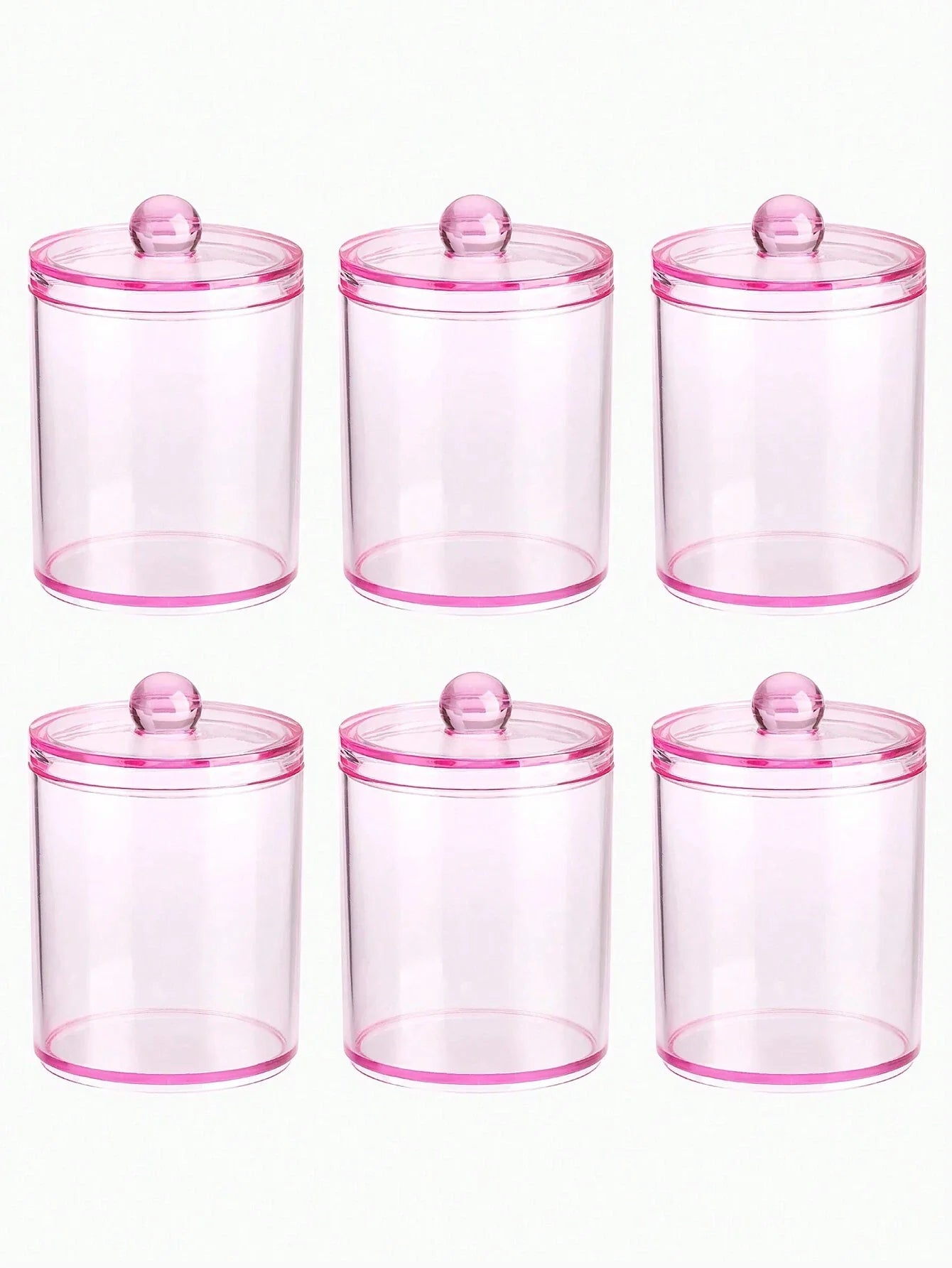 Clear Bathroom Storage Organizer Jars Set