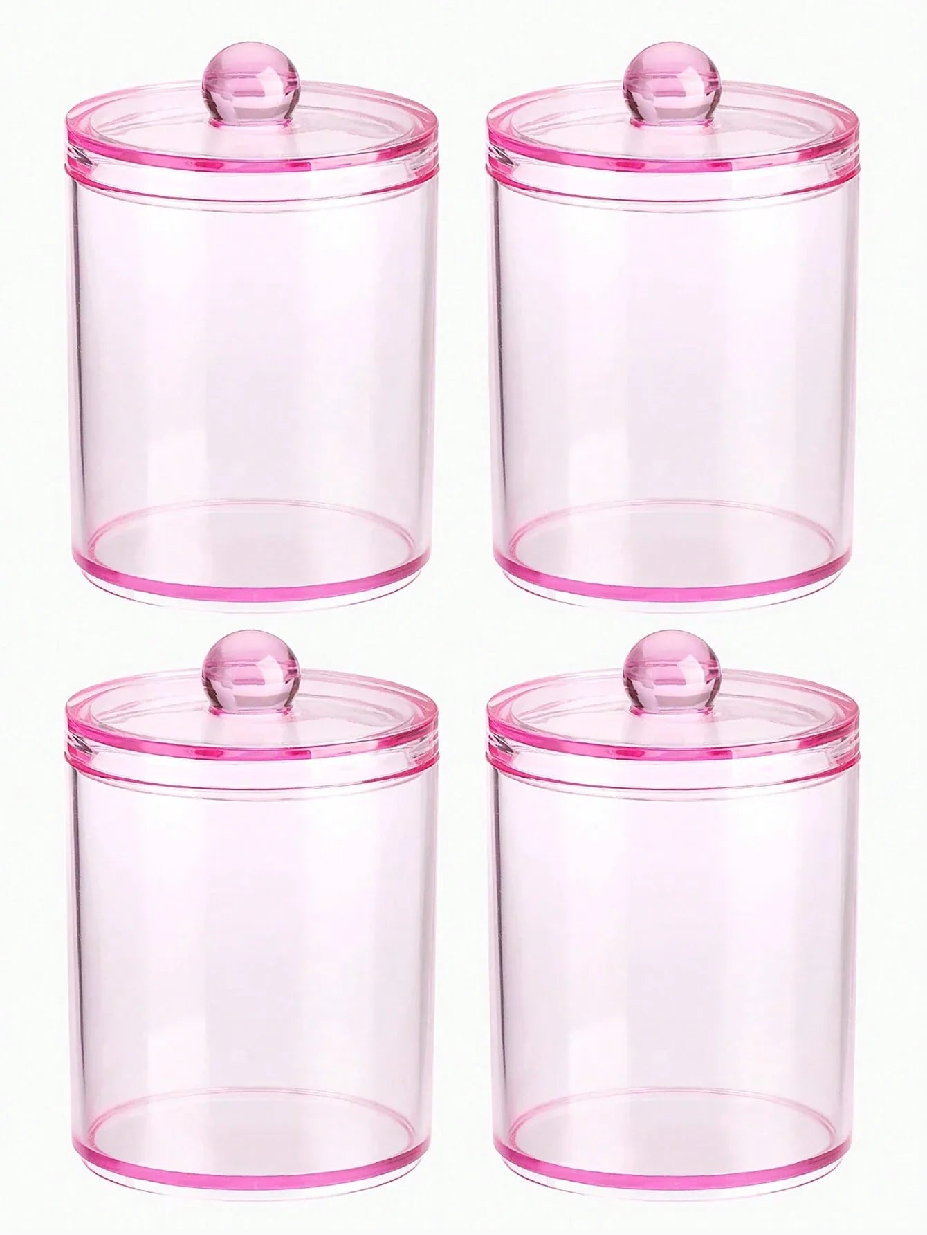 Clear Bathroom Storage Organizer Jars Set