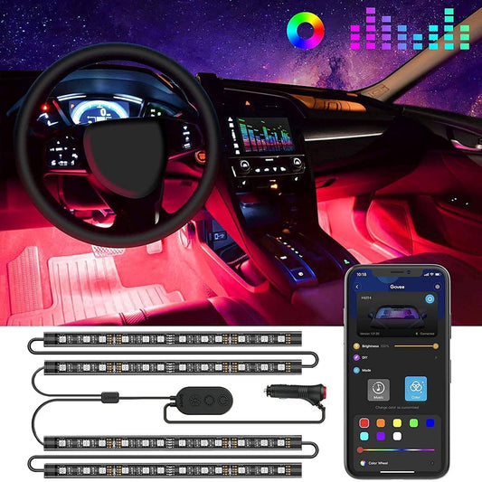 Govee Car LED Lights, RGB Smart Car Interior Lights, App Control