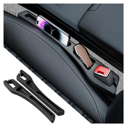 YGDMD 2PCS Car Seat Gap Filler Organizer,2 in 1 Car Gap Filler (Black)