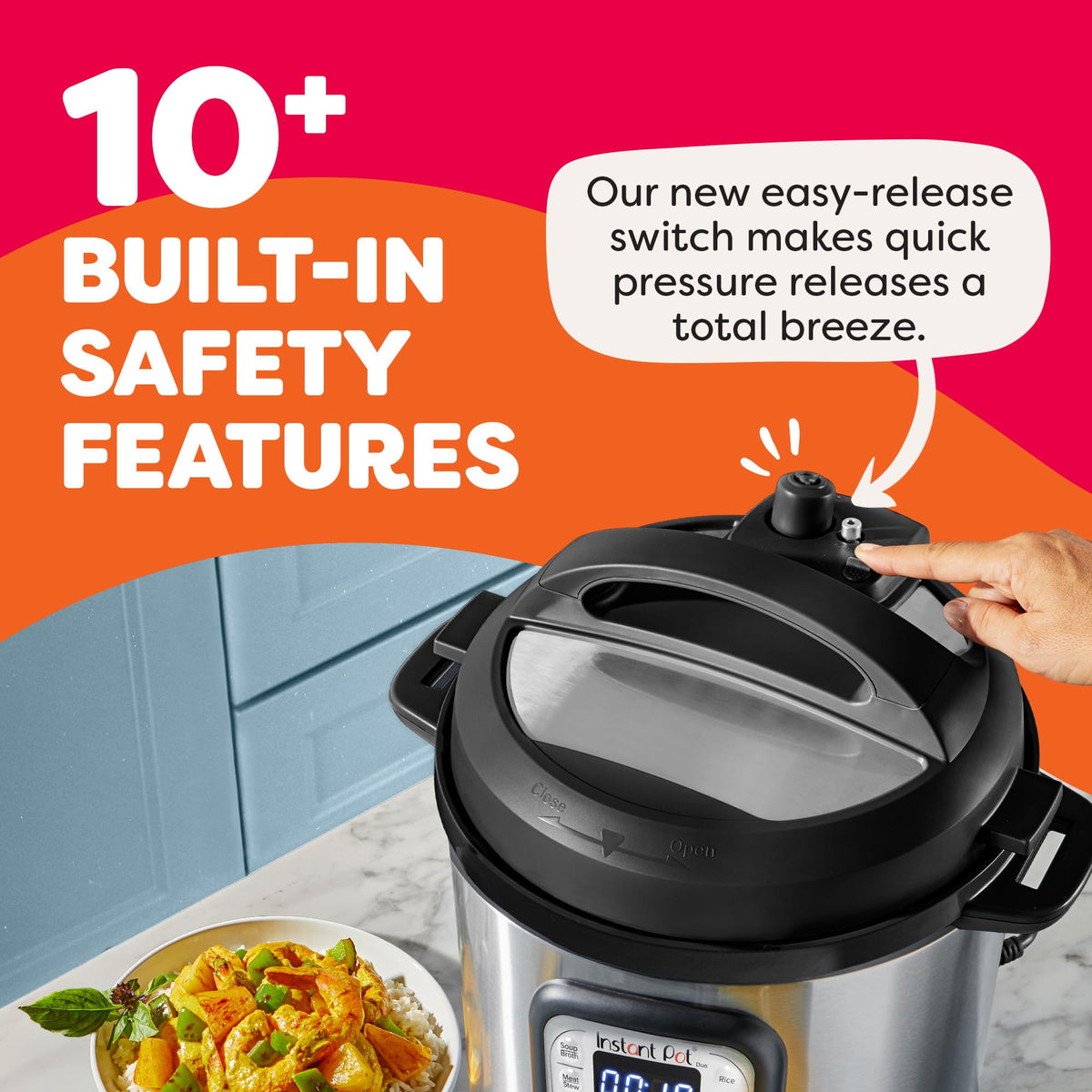 Instant Pot Duo 6 Qt 7-in-1 Electric Pressure Cooker, Stainless Steel