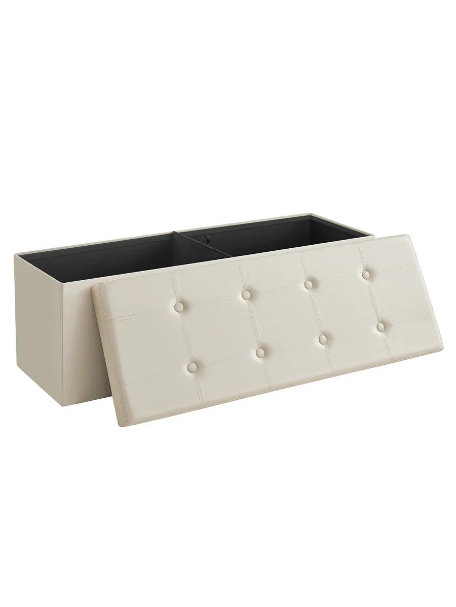 SONGMICS 43 Inches Folding Storage Ottoman Bench Storage