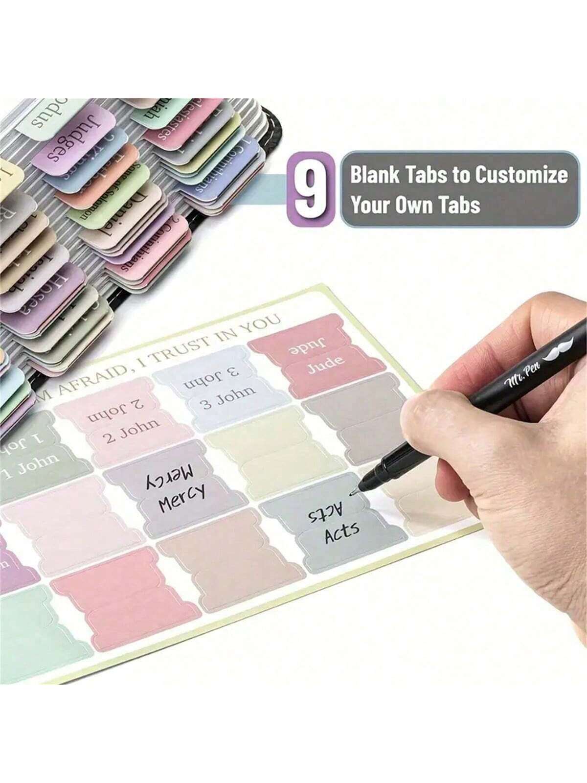 Boho Morandi Bible Tabs Organizer