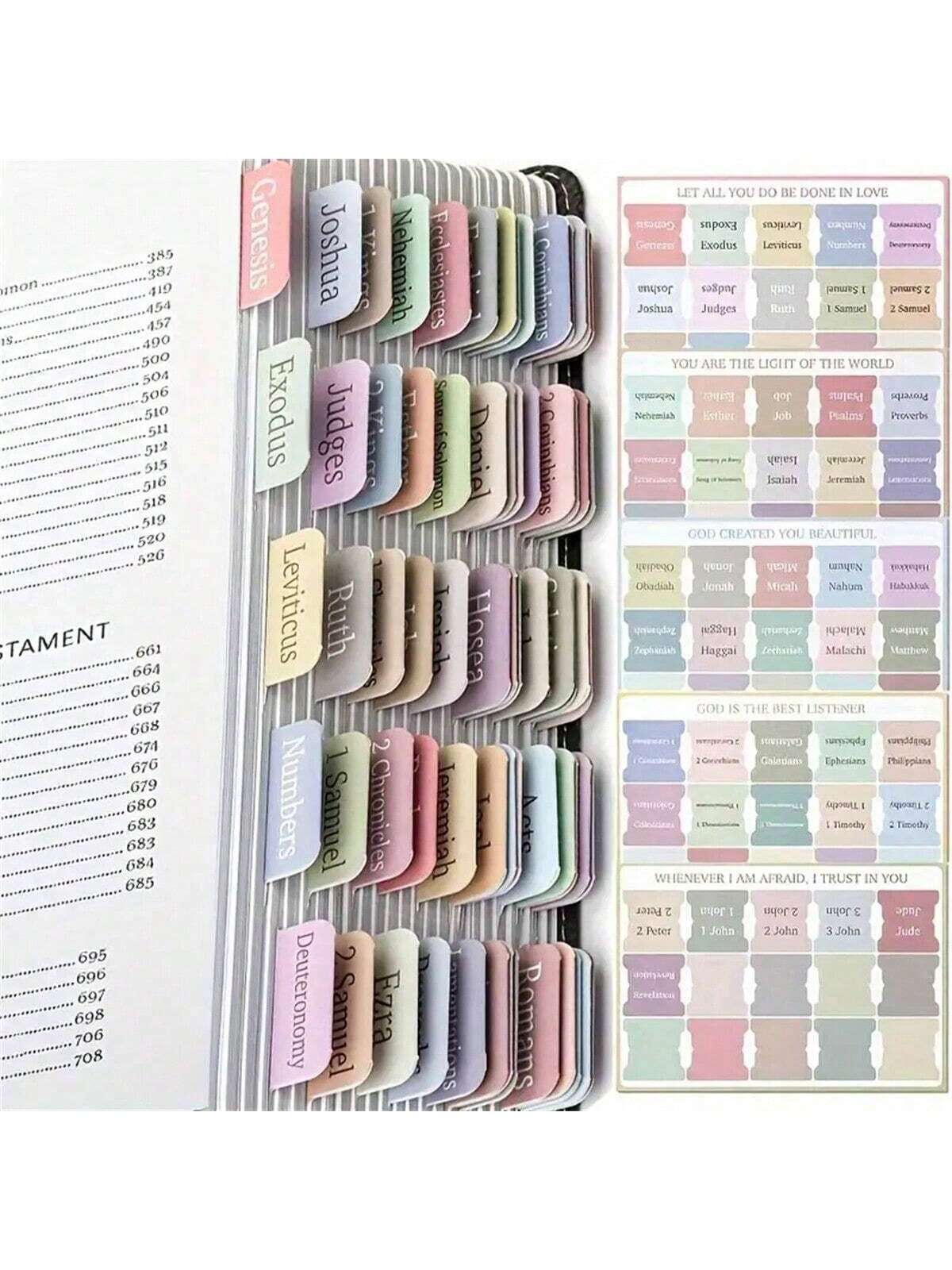 Boho Morandi Bible Tabs Organizer