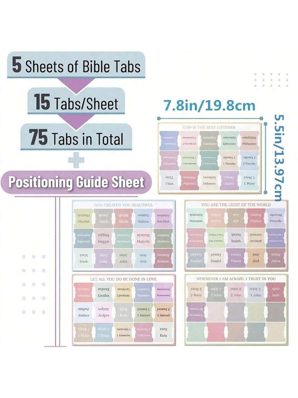 Boho Morandi Bible Tabs Organizer