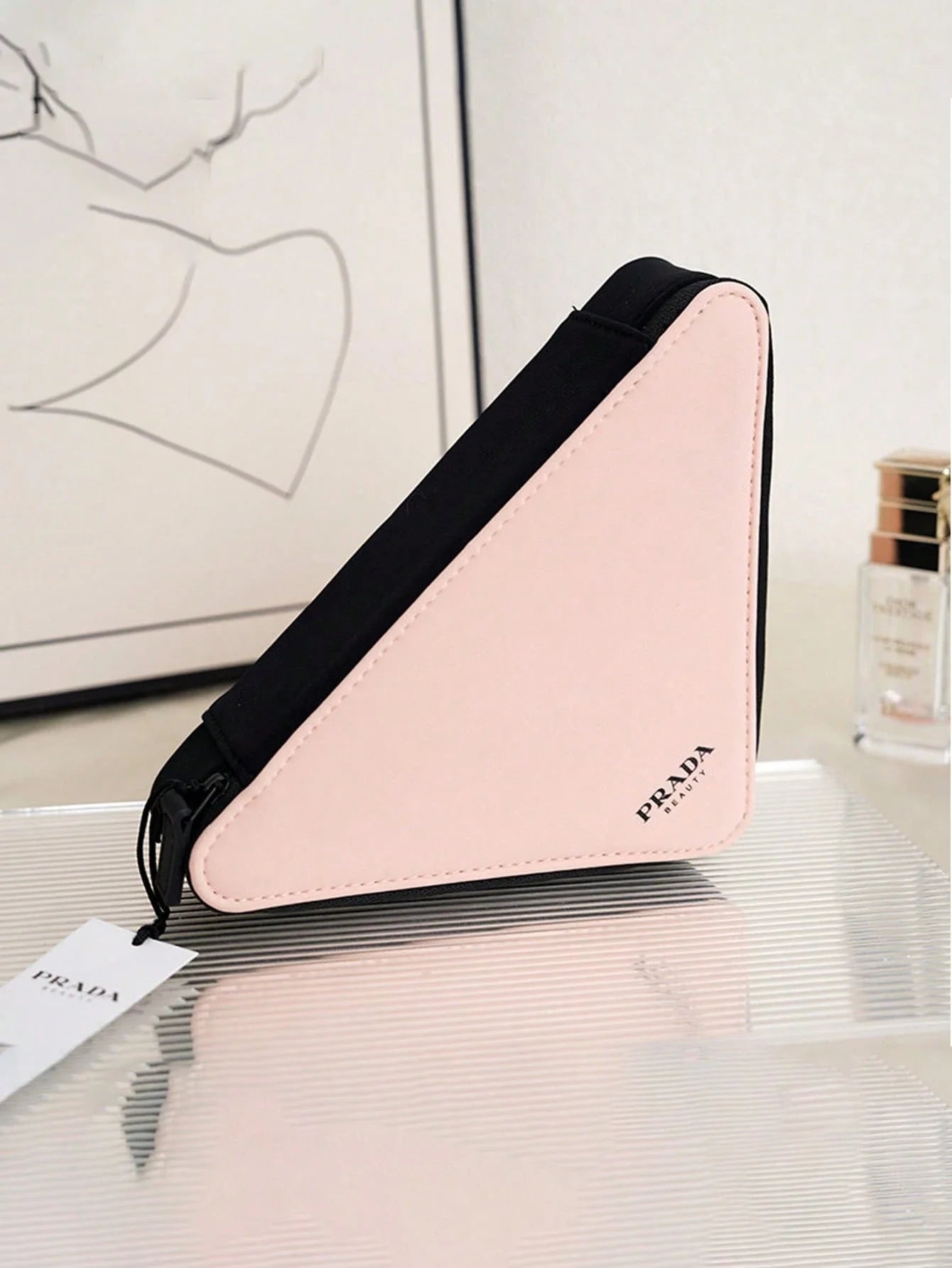 Prada Pink Satin Makeup Bag