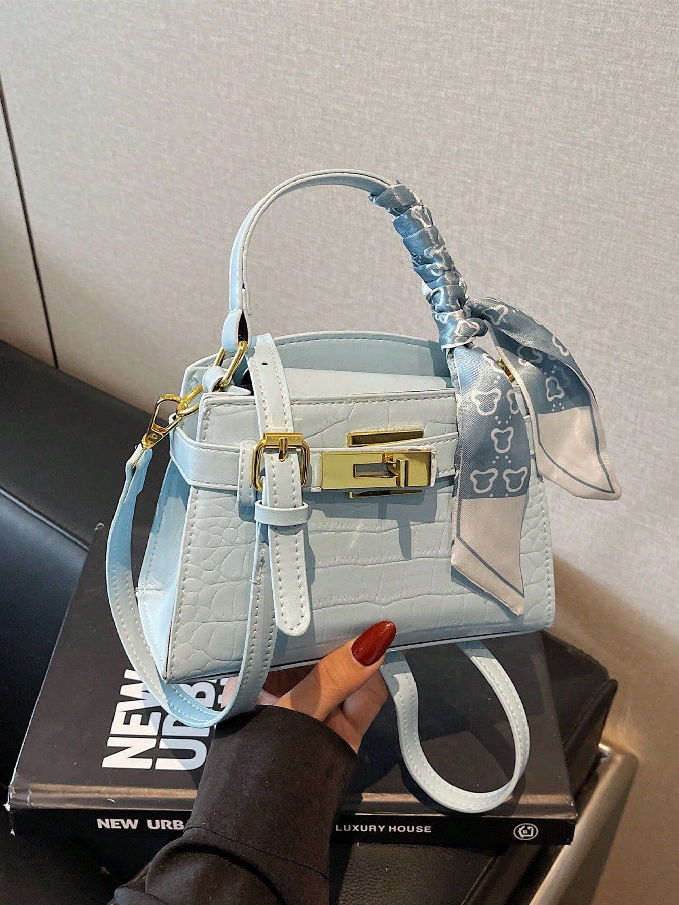 Luxury Crocodile Embossed Handbag Women