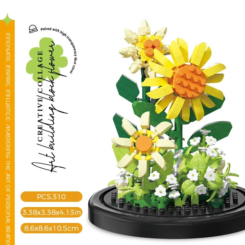 DIY Sunflower Building Block Bouquet