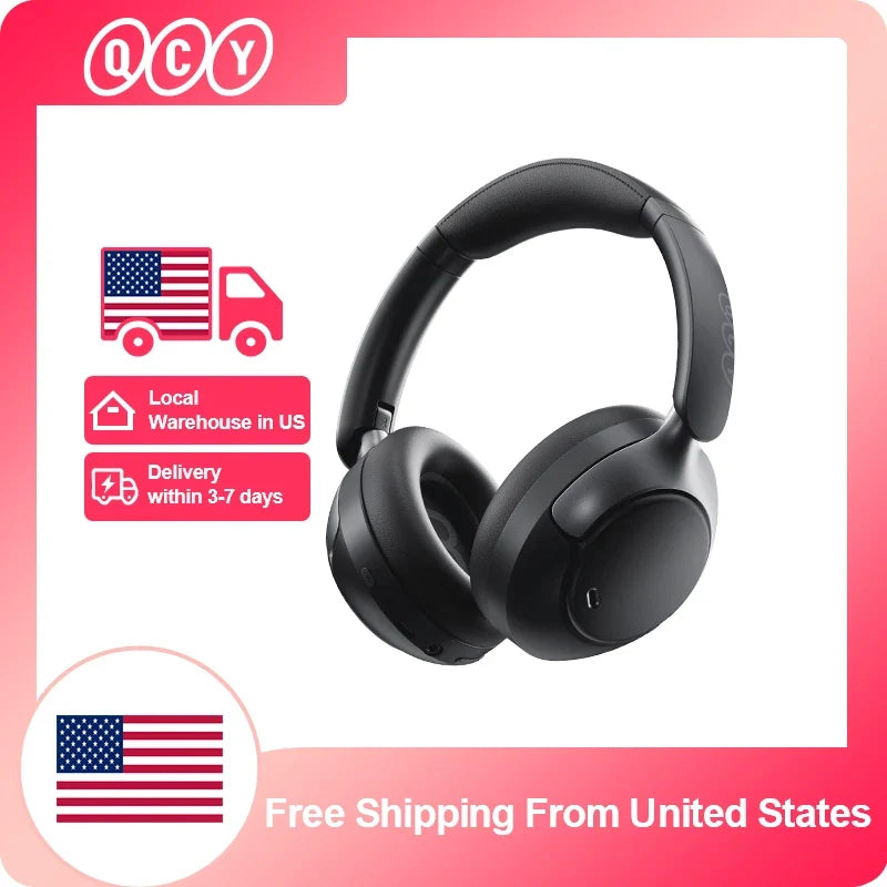QCY H3 Pro ANC Wireless Headphone 50dB Noise Canceling Hi-Res Spatial Audio Earphone with LDAC Bluetooth 5.4 Over Ear Headset