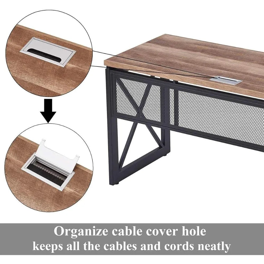 Farmhouse Industrial Computer Desk