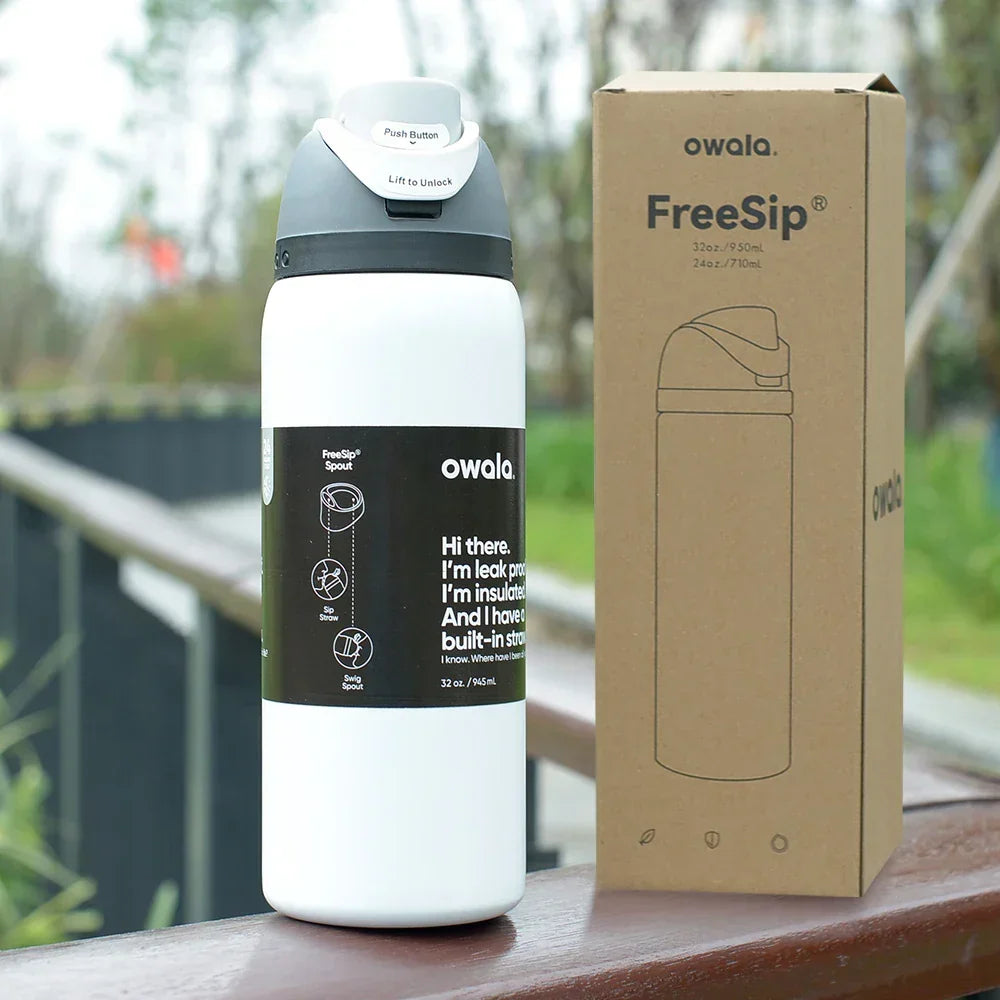 Owala FreeSip Blue Bow Tie Bottle