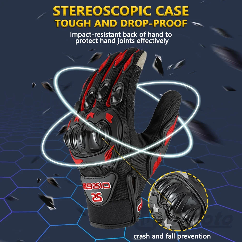 Breathable Full Finger Motorcycle Gloves