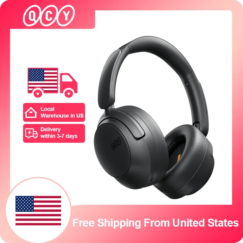 QCY H3S Over Ear Headphone Hi-Res LDAC Spatial Sound Headset H3S -56dB Adaptive ANC Wireless Earphone Bluetooth 6.0 102Hrs