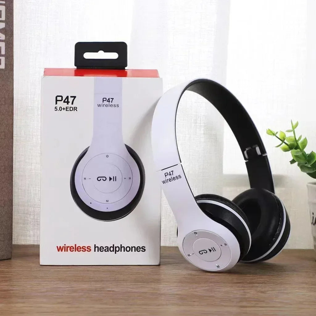 P47 Wireless Bluetooth Headphone With Microphone Foldable Headsets Bass HiFi Sound Music Stereo Earphone For Smartphones TV Game