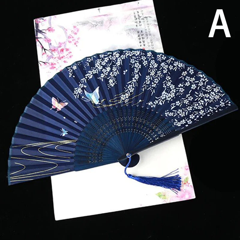 Vintage Silk Bamboo Folding Fan