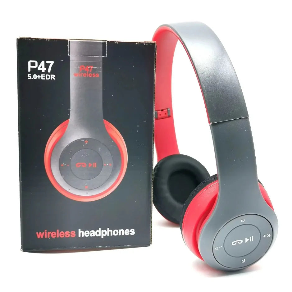 P47 Wireless Bluetooth Headphone With Microphone Foldable Headsets Bass HiFi Sound Music Stereo Earphone For Smartphones TV Game