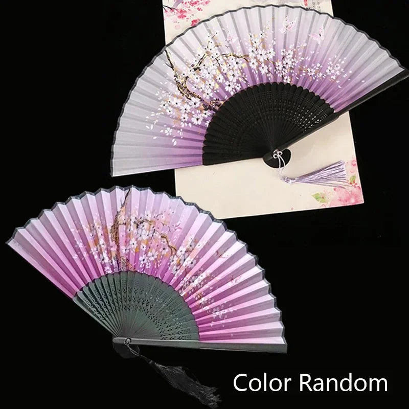 Vintage Silk Bamboo Folding Fan