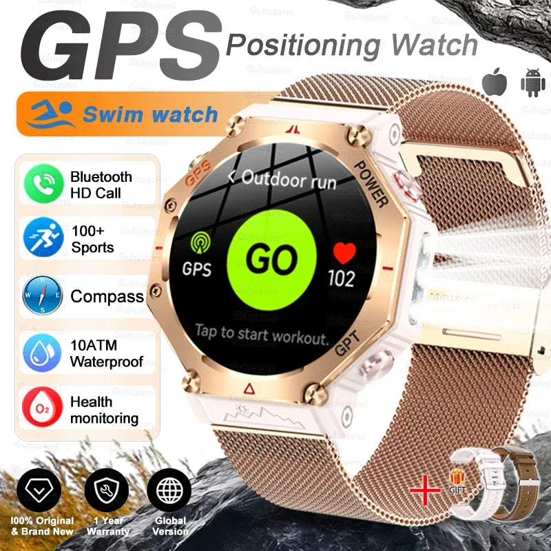 T-Rex 3 Ultra Military Grade GPS Smart Watch 10ATM Waterproof Compass Altimeter Barometric AMOLED Men HD Call Sports Smartwatch