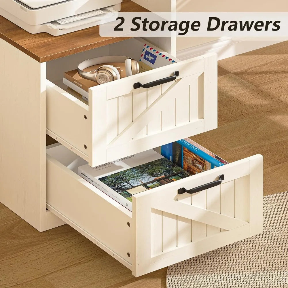 63" Farmhouse L Shaped Desk