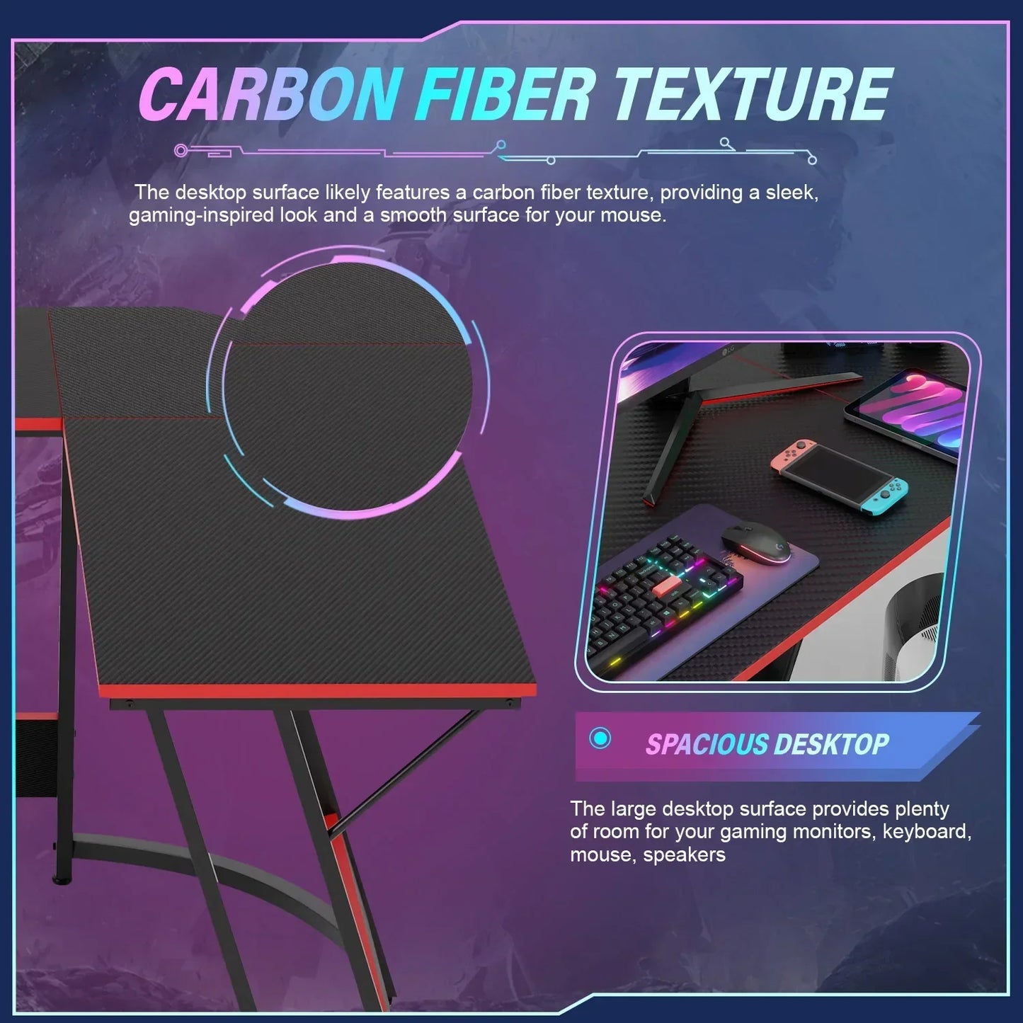 L Shaped Gaming Computer Desk