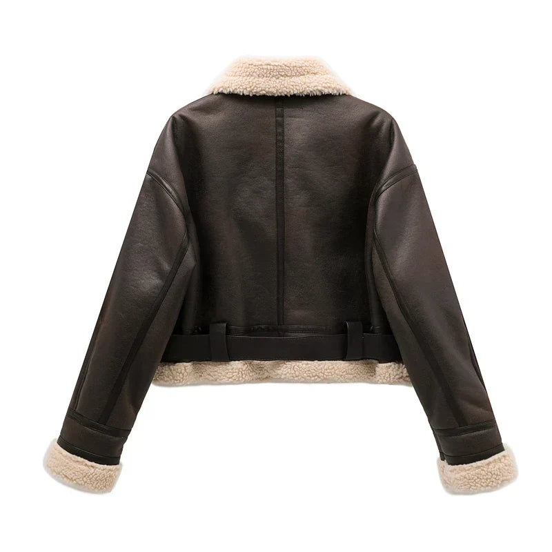 Vintage Warm Faux Shearling Jacket