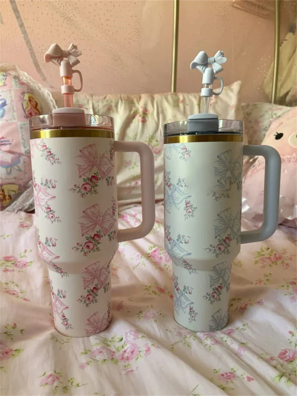 Cherry Pink Stanley Style Tumbler
