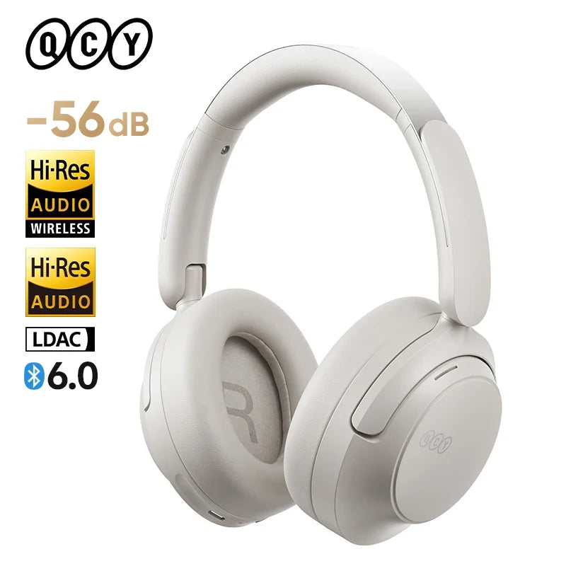 QCY H3S Over Ear Headphone Hi-Res LDAC Spatial Sound Headset H3S -56dB Adaptive ANC Wireless Earphone Bluetooth 6.0 102Hrs