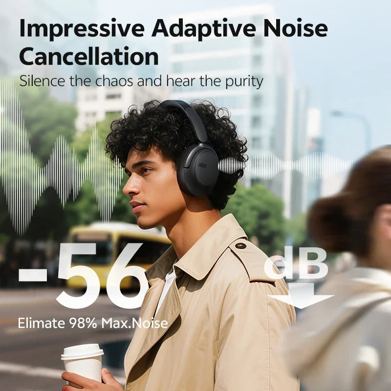 QCY H3S Over Ear Headphone Hi-Res LDAC Spatial Sound Headset H3S -56dB Adaptive ANC Wireless Earphone Bluetooth 6.0 102Hrs