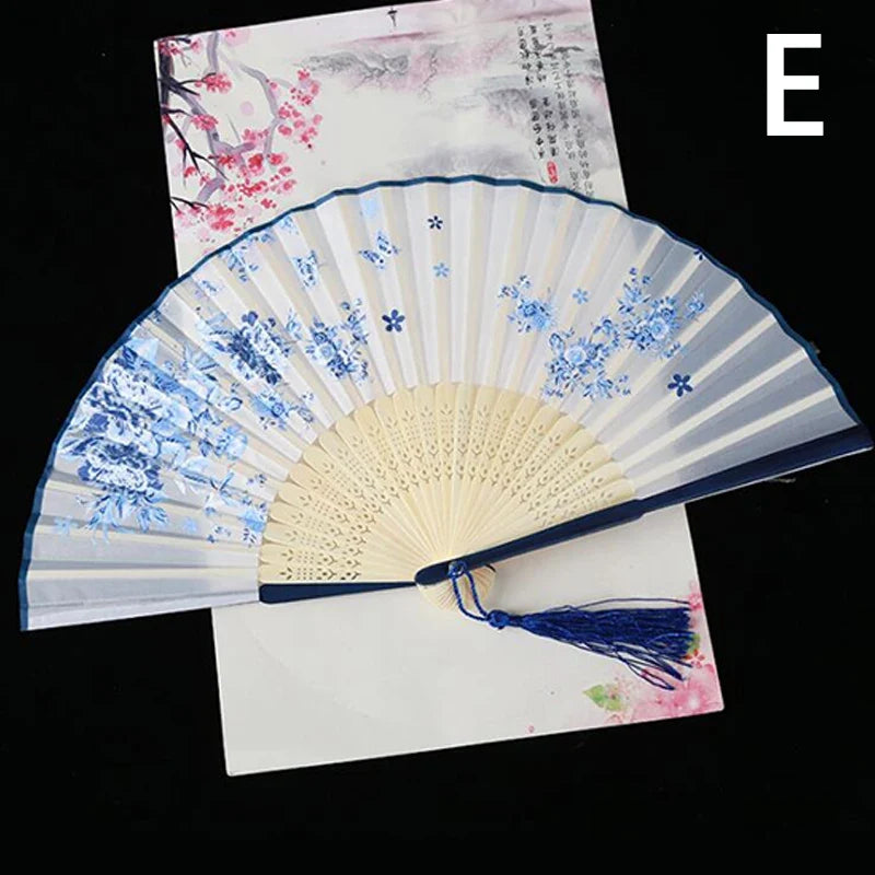 Vintage Silk Bamboo Folding Fan