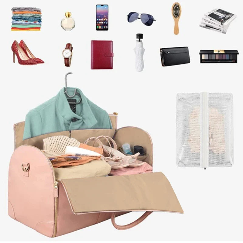 Women’s Foldable Leather Travel Bag