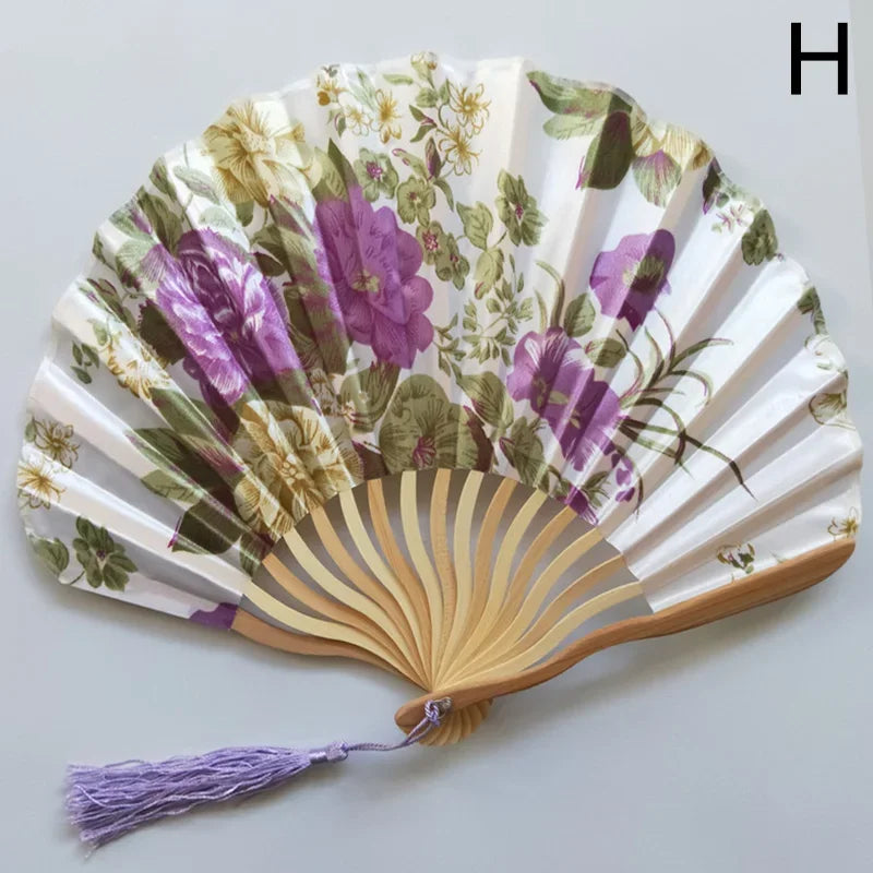 Vintage Silk Bamboo Folding Fan