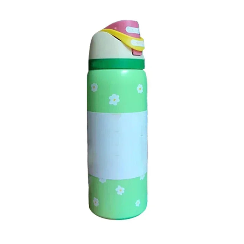 Owala BPA-Free insulated Straw Water Bottle - Flower Black