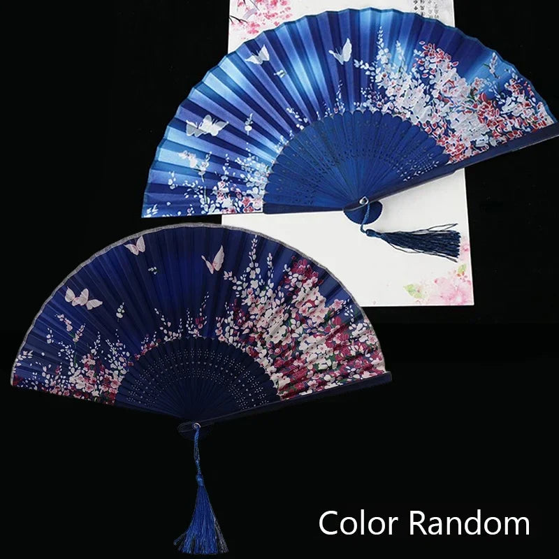 Vintage Silk Bamboo Folding Fan