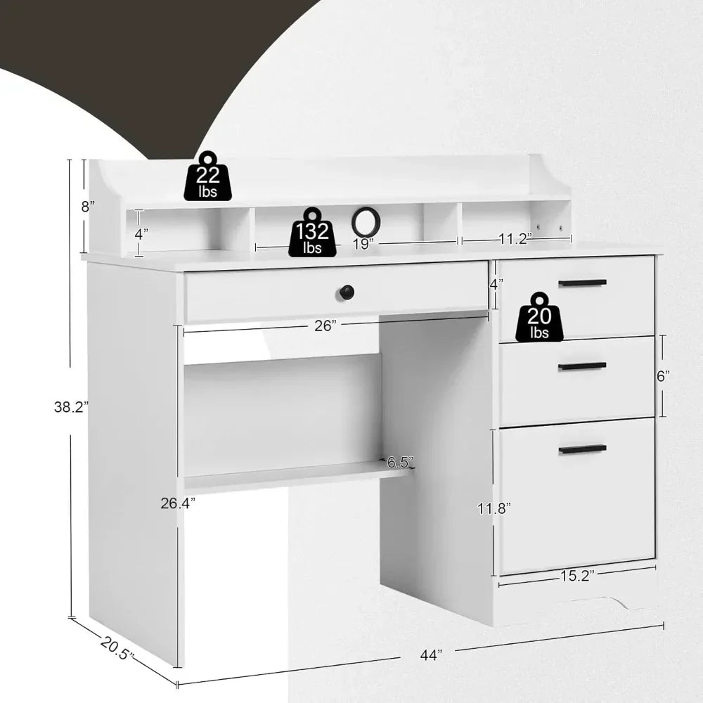 Computer Desk with Storage Drawers