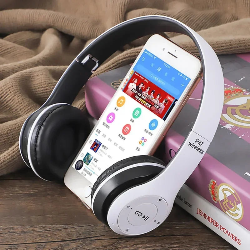 P47 Bluetooth 50 Wireless Headphone Foldable HIFI Stereo Bass Earphone Kid Helmet Gift With Mic USB Adaptor For iPhone Game