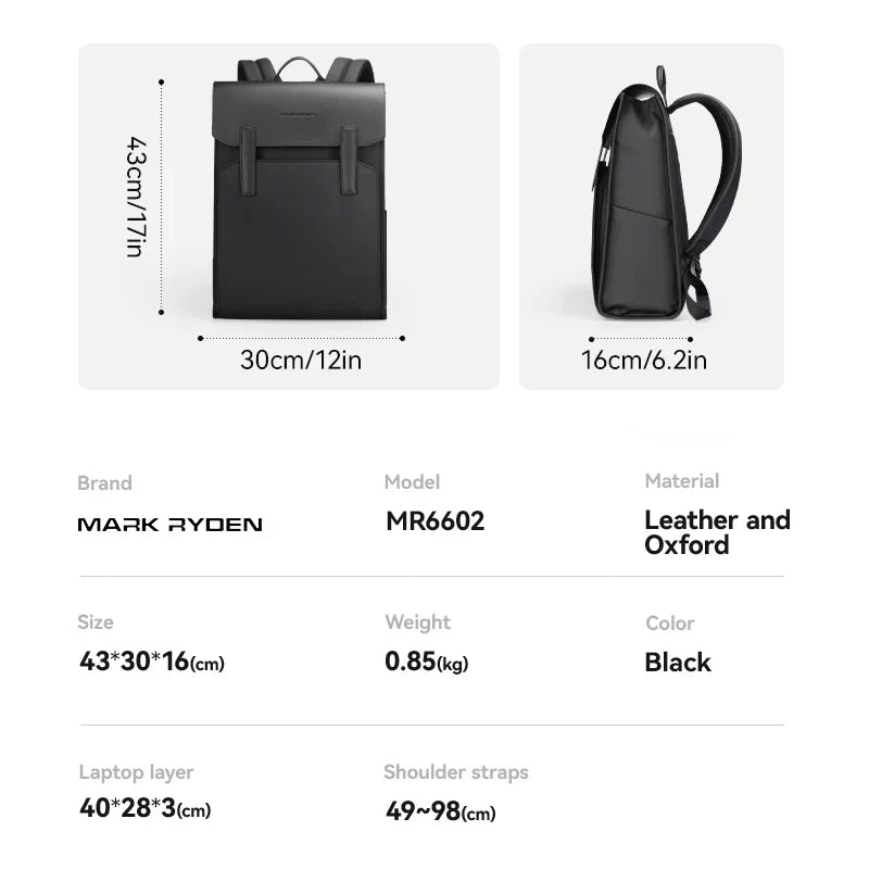 Mark Ryden Leather Laptop Backpack