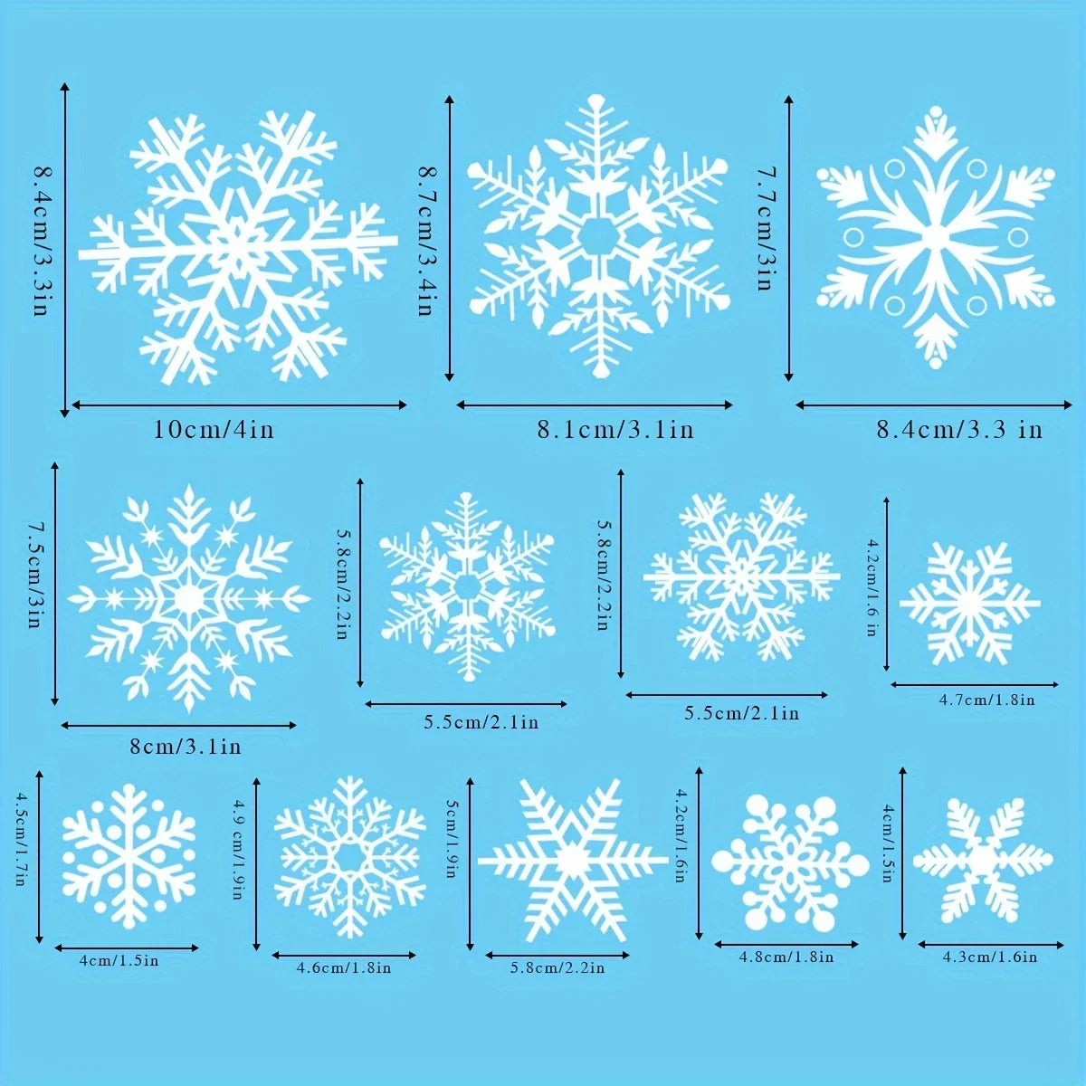 Christmas Snowflake Window Stickers Set