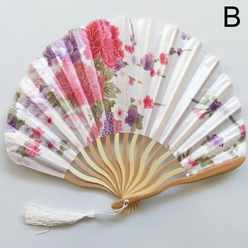 Vintage Silk Bamboo Folding Fan